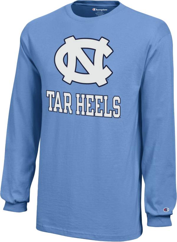 Champion Youth North Carolina Tar Heels Carolina Blue Logo Long-Sleeve T-Shirt