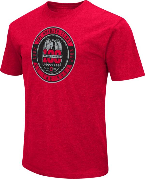 Colosseum Men's Ohio State Buckeyes Scarlet 100th Anniversary of The Shoe T-Shirt