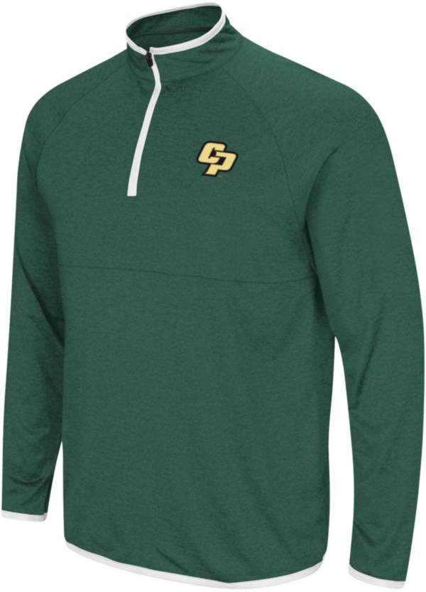 Colosseum Men's Cal Poly Mustangs Green Rival 1/4 Zip Jacket product image