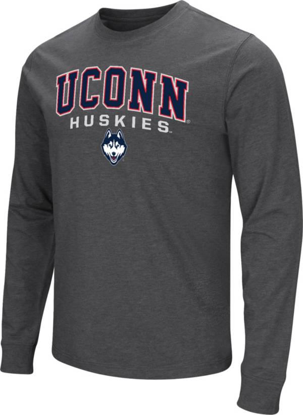 Colosseum Men's UConn Huskies Charcoal Playbook Long-Sleeve T-Shirt