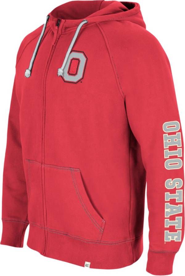 Colosseum Men's Ohio State Red Intervention Full Zip Hoodie