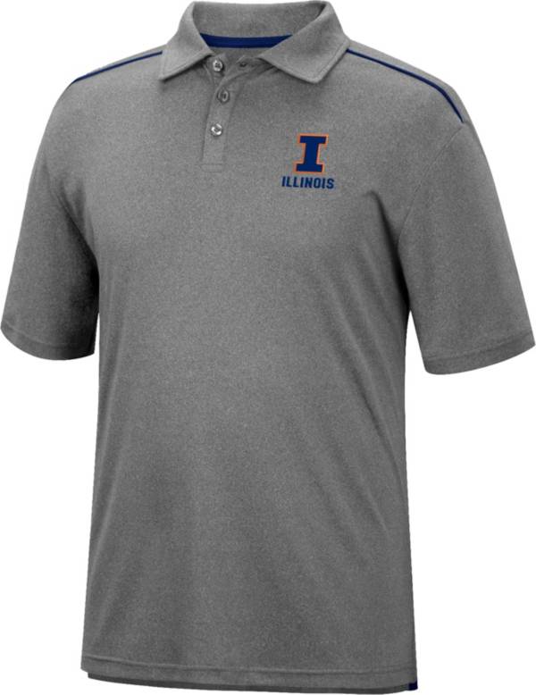 Colosseum Men's Illinois Fighting Illini Gray Polo