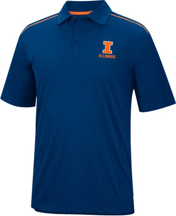 Colosseum Men's Illinois Fighting Illini Blue Polo