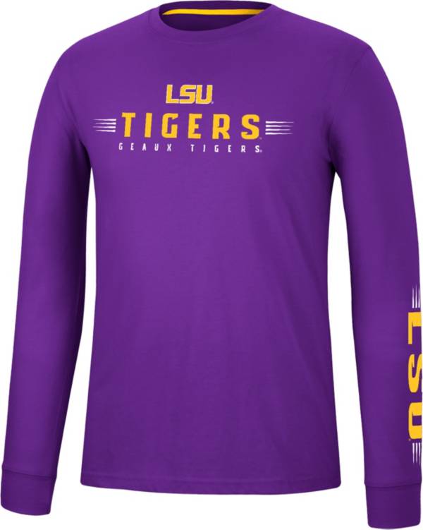 Colosseum Men's LSU Tigers Purple Spackler Longsleeve T-Shirt product image
