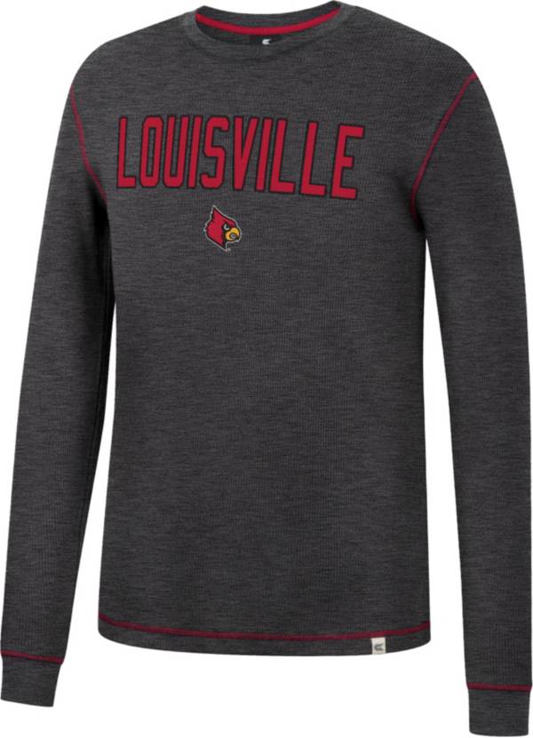 Colosseum Men's Louisville Cardinals Grey Therma Longsleeve T-Shirt product image