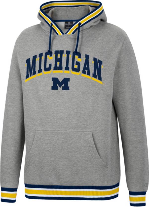 Colosseum Men's Michigan Wolverines Grey Baller Pullover Hoodie product image