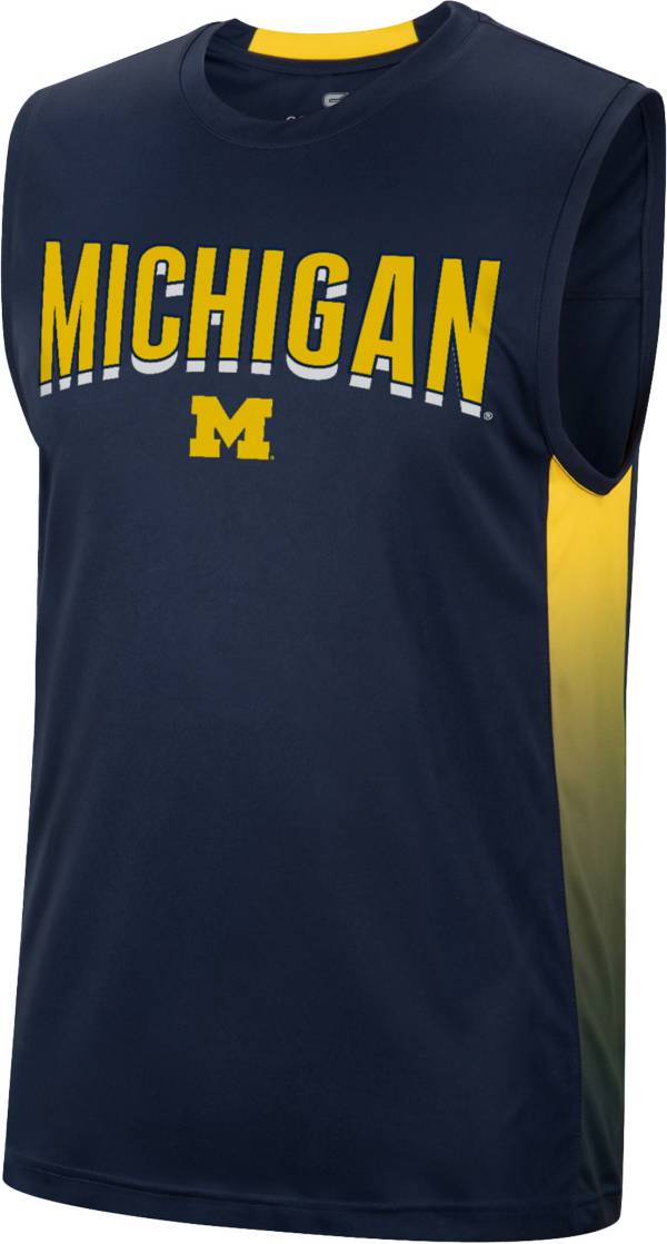 Colosseum Men's Michigan Wolverines Blue Hollywood Sleeveless T-Shirt