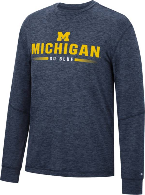 Colosseum Men's Michigan Wolverines Blue Tournament Long Sleeve T-Shirt