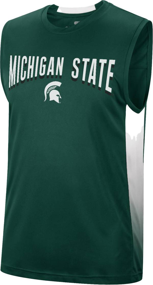 Colosseum Men's Michigan State Spartans Green Hollywood Sleeveless T-Shirt