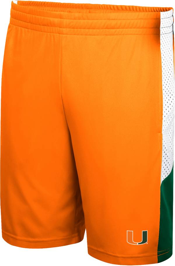 Colosseum Men's Miami Hurricanes Orange Basketball Shorts