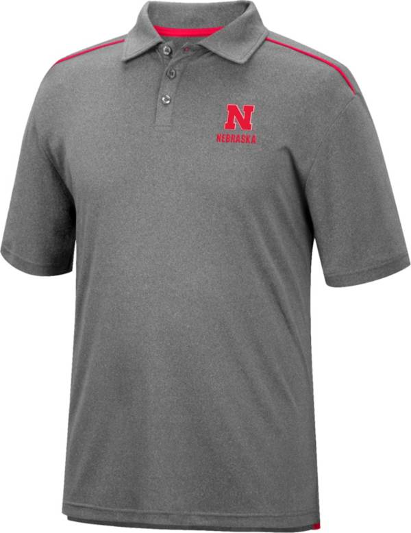 Colosseum Men's Nebraska Cornhuskers Gray Polo