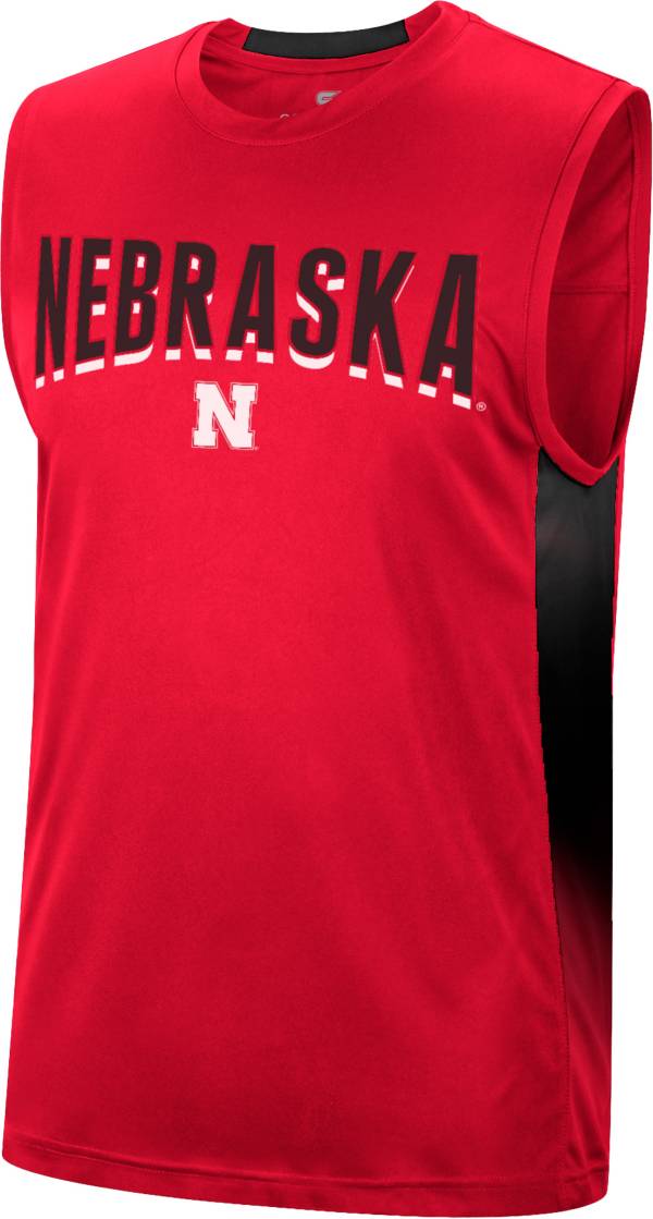 Colosseum Men's Nebraska Cornhuskers Scarlet Hollywood Sleeveless T-Shirt product image