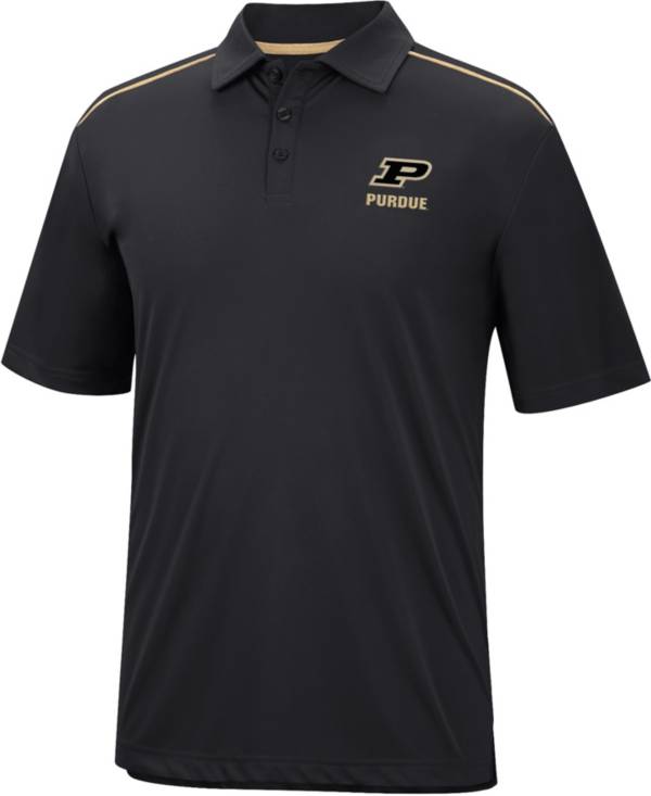 Colosseum Men's Purdue Boilermakers Black Polo