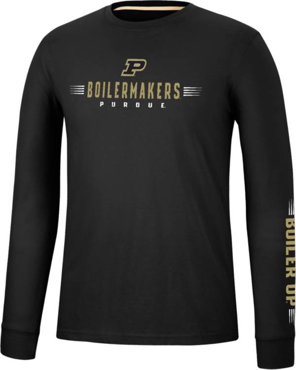 Colosseum Men's Purdue Boilermakers Black Spackler Longsleeve T-Shirt product image