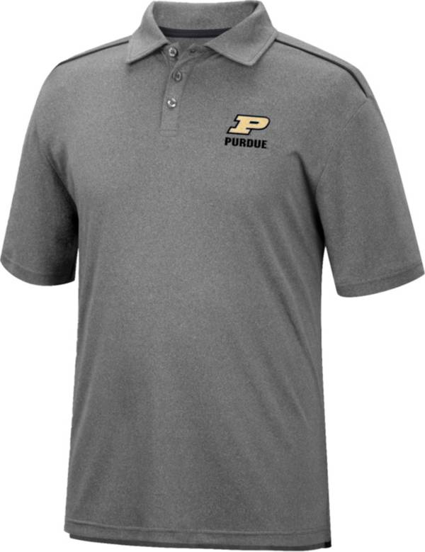 Colosseum Men's Purdue Boilermakers Gray Polo