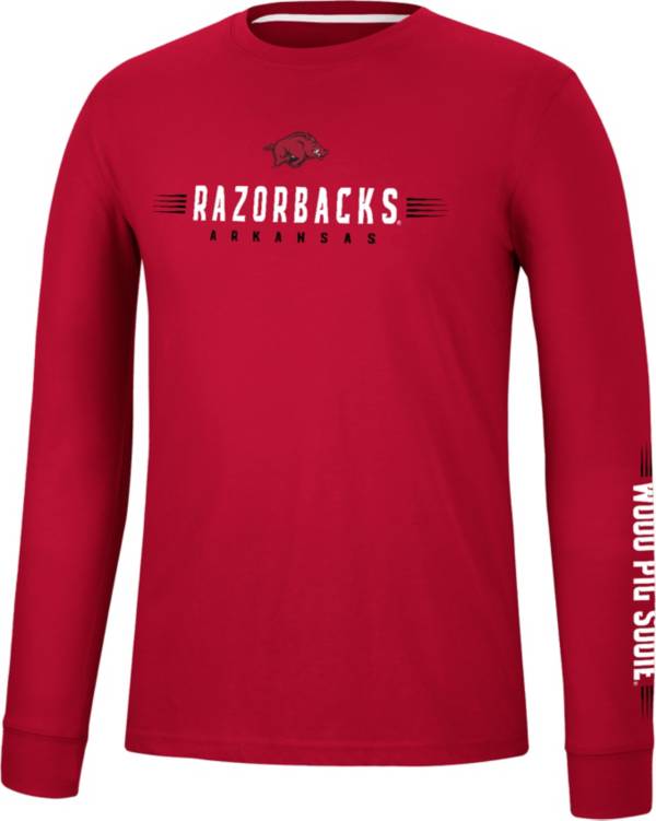 Colosseum Men's Arkansas Razorbacks Cardinal Spackler Longsleeve T-Shirt product image