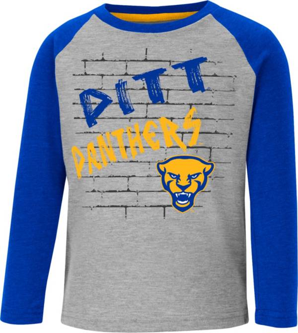 Colosseum Toddler Pitt Panthers Gray East End Raglan Longsleeve T-Shirt product image