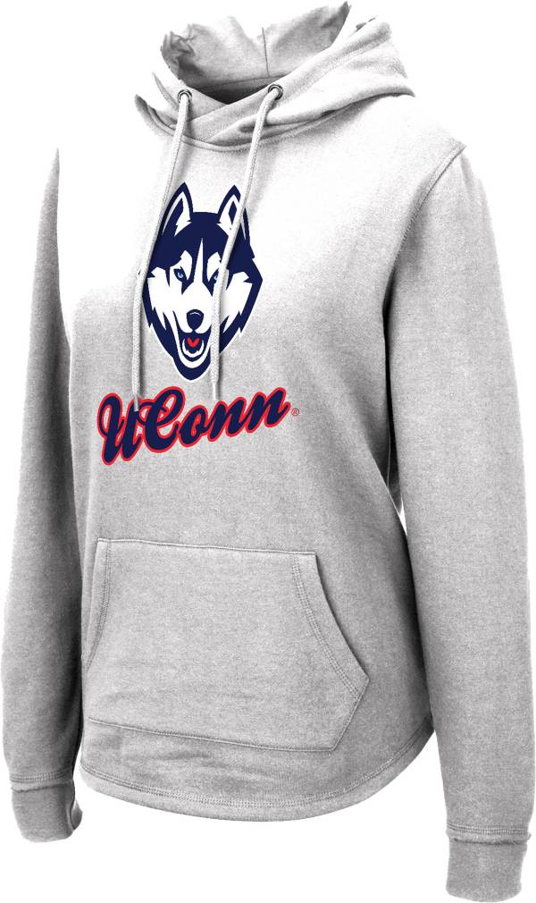Colosseum Women's UConn Huskies Heather Grey Crossover Hoodie
