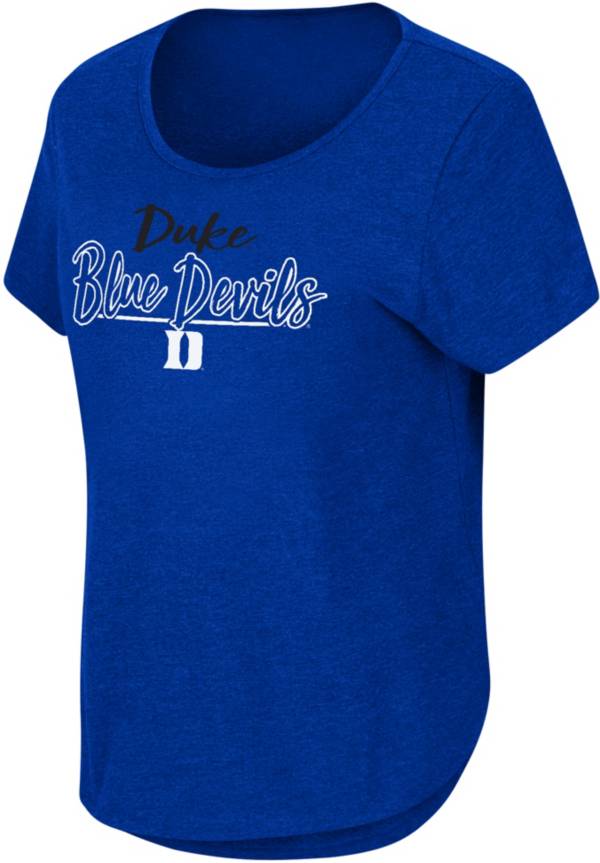 Colosseum Women's Duke Blue Devils Duke Blue Curved Hem T-Shirt