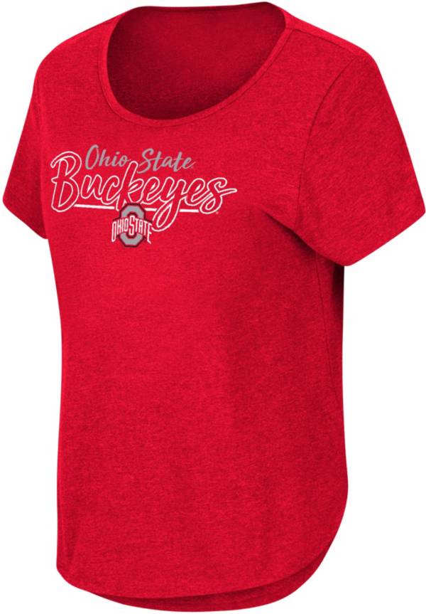 Colosseum Women's Ohio State Buckeyes Scarlet Curved Hem T-Shirt