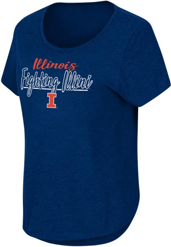 Colosseum Women's Illinois Fighting Illini Blue Curved Hem T-Shirt product image