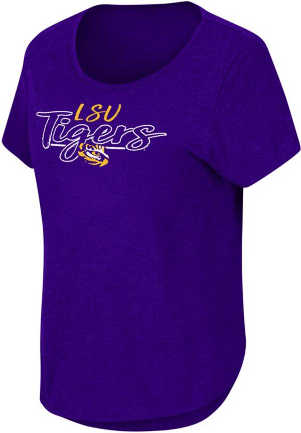 Colosseum Women's LSU Tigers Purple Curved Hem T-Shirt