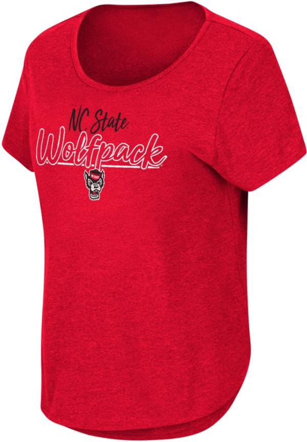 Colosseum Women's NC State Wolfpack Red Curved Hem T-Shirt