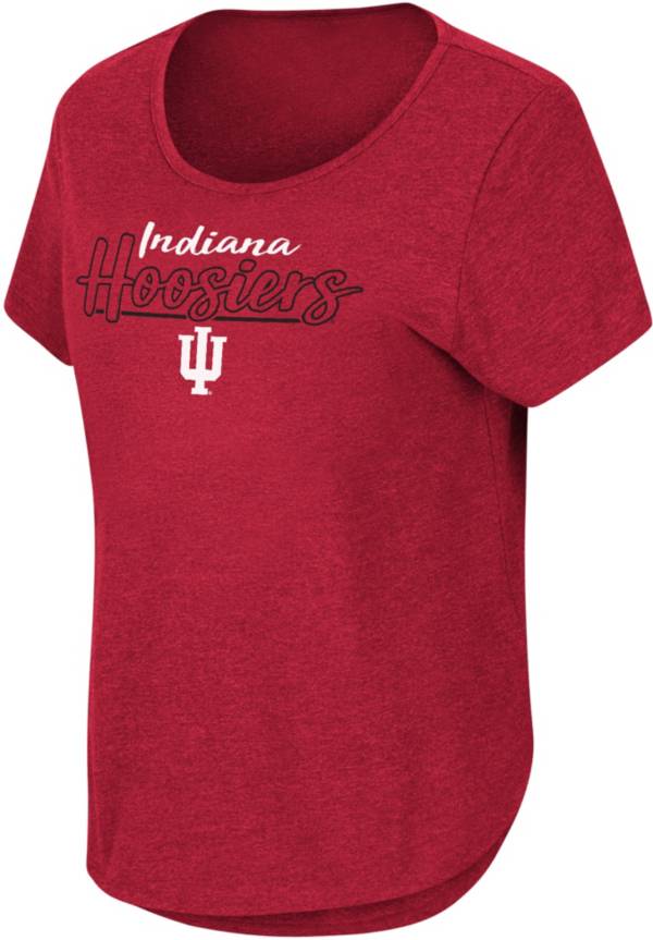 Colosseum Women's Indiana Hoosiers Crimson Curved Hem T-Shirt