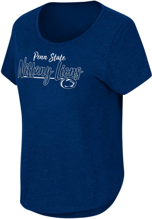 Colosseum Women's Penn State Nittany Lions Blue Curved Hem T-Shirt product image