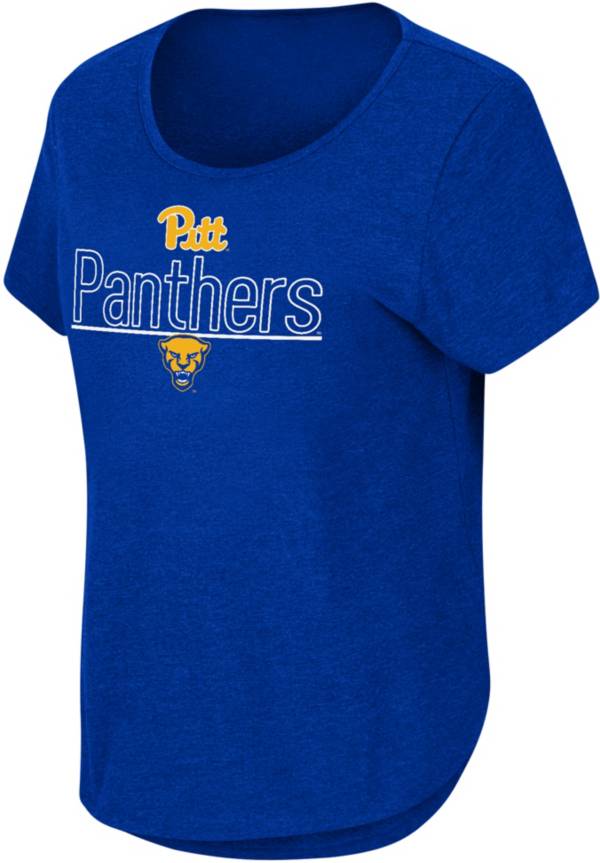 Colosseum Women's Pitt Panthers Blue Curved Hem T-Shirt