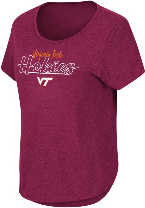 Colosseum Women's Virginia Tech Hokies Maroon Curved Hem T-Shirt product image