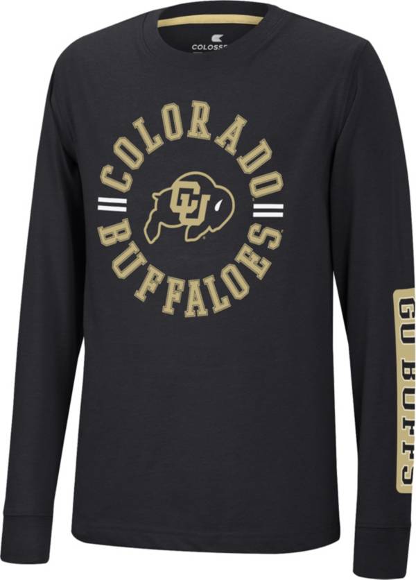 Colosseum Youth Colorado Buffaloes Black Long Sleeve Trolley T-Shirt