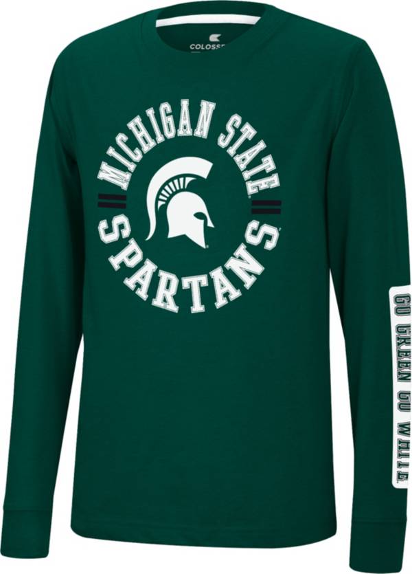 Colosseum Youth Michigan State Spartans Green Long Sleeve Trolley T-Shirt