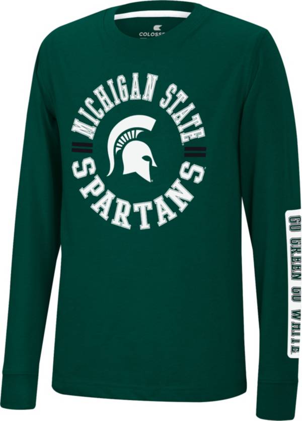 Colosseum Youth Michigan State Spartans Green Long Sleeve Trolley T-Shirt product image