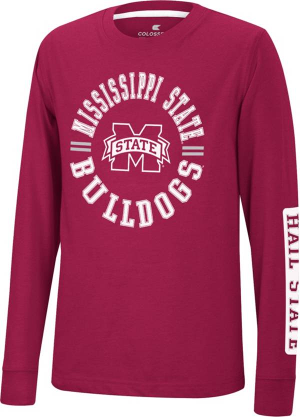 Colosseum Youth Mississippi State Bulldogs Maroon Long Sleeve Trolley T-Shirt