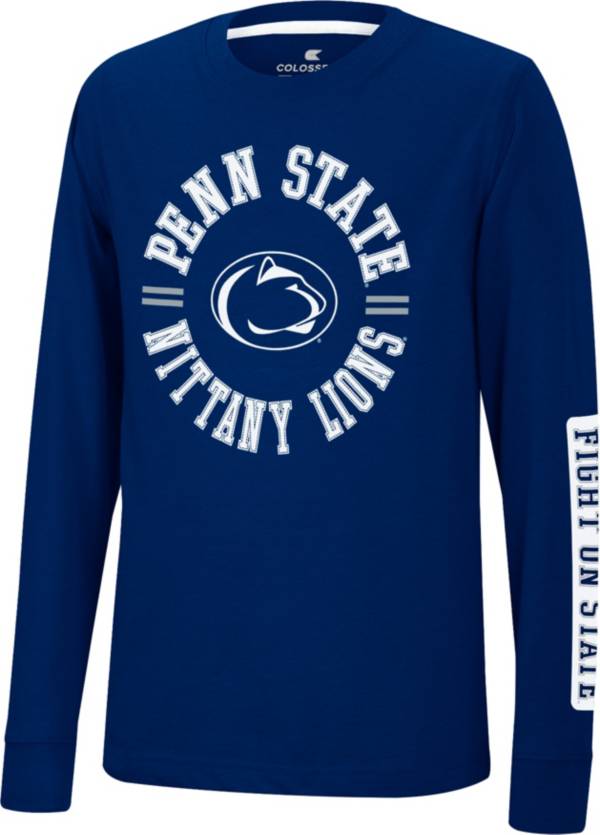 Colosseum Youth Penn State Nittany Lions Blue Long Sleeve Trolley T-Shirt