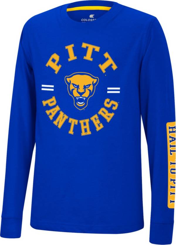 Colosseum Youth Pitt Panthers Blue Long Sleeve Trolley T-Shirt