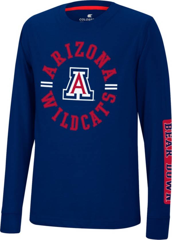 Colosseum Youth Arizona Wildcats Navy Long Sleeve Trolley T-Shirt