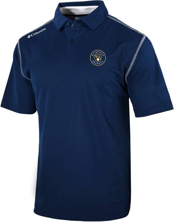 Columbia Men's Milwaukee Brewers Navy Shotgun Polo | Dick's Sporting Goods