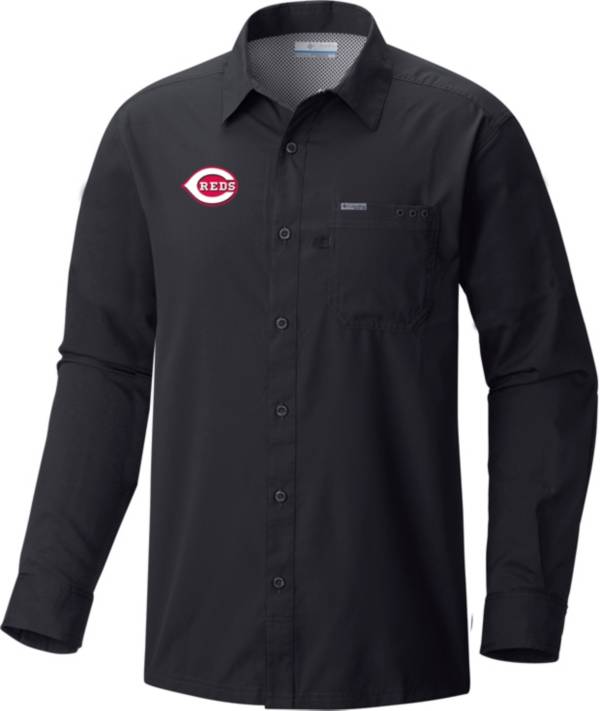 Columbia Men's Cincinnati Reds Black Slack Tide Long Sleeve T-Shirt product image