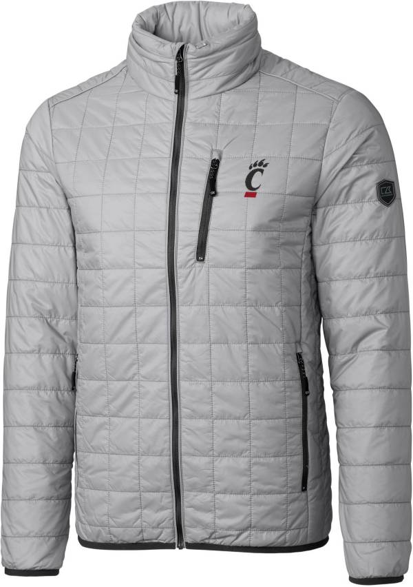 Cutter & Buck Men's Cincinnati Bearcats Grey Rainier PrimaLoft Eco Full-Zip Jacket product image