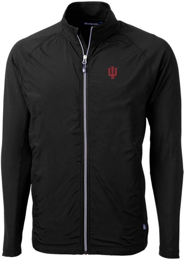 Cutter & Buck Men's Indiana Hoosiers Black Adapt Eco Knit Stretch Full-Zip Jacket product image