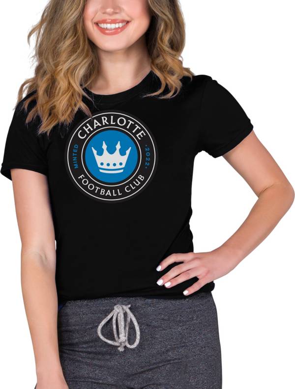 Concepts Sport Women's Charlotte FC Marathon Black T-Shirt