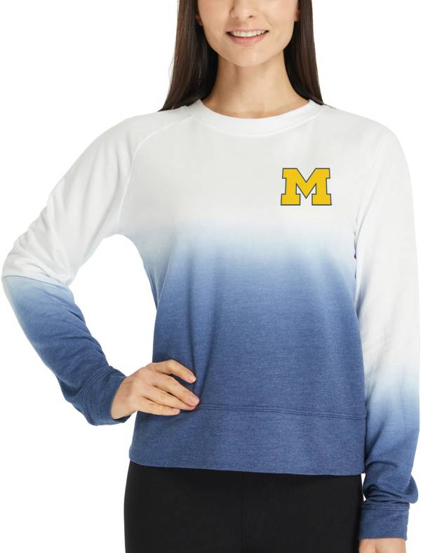 Concepts Sport Women's Michigan Wolverines Blue Terry Long Sleeve T-Shirt