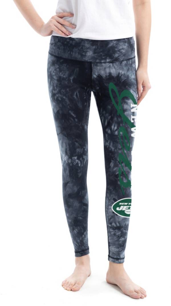 Concepts Sport Women's New York Jets Burst Tie-Dye Black Leggings product image