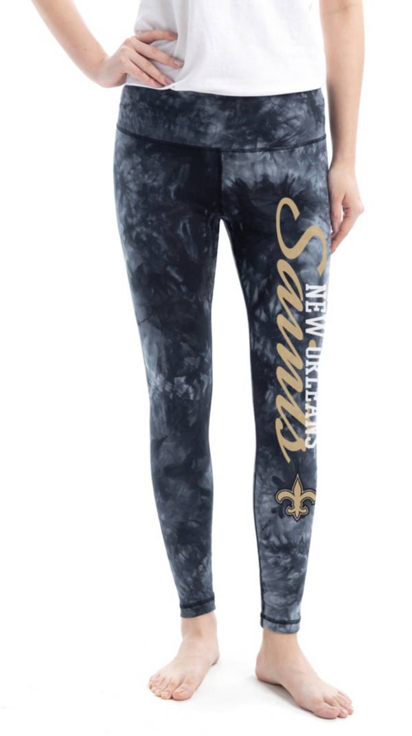 Concepts Sport Women's New Orleans Saints Burst Tie-Dye Black Leggings product image