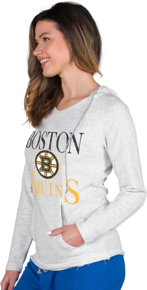 Concepts Sport Women's Boston Bruins Mainstream Oatmeal Hooded Long Sleeve T-Shirt