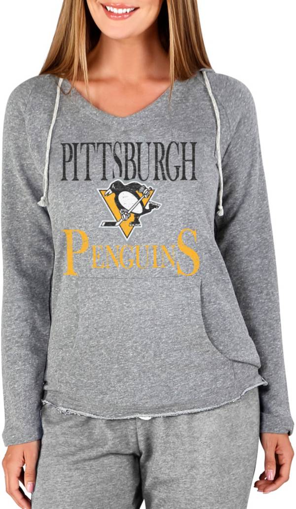 Concepts Sport Women's Pittsburgh Penguins Mainstream Grey Hooded Long Sleeve T-Shirt