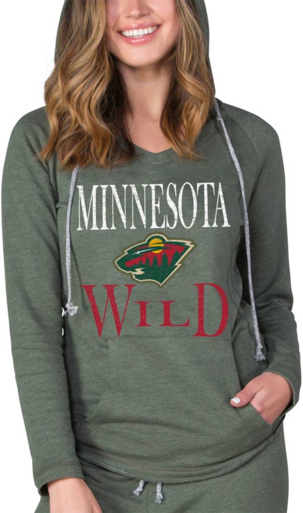 Concepts Sport Women's Minnesota Wild Mainstream Green Hooded Long Sleeve T-Shirt