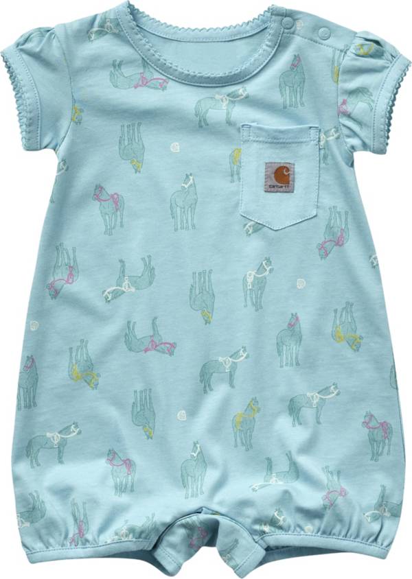 Carhartt Infant Girls' Short Sleeve Horse Print Romper